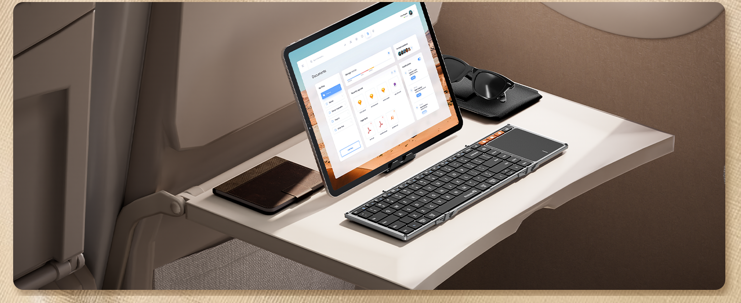 Amazon.com: ProtoArc Teclado plegable con panel táctil, teclado